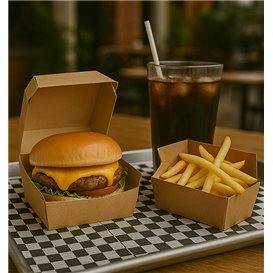 Paper Food Wrap Grease-Proof “Vichy” Black 31x42cm (1.000 Units)