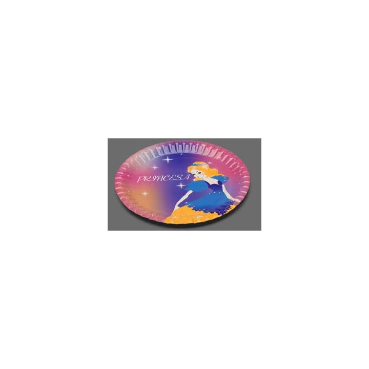 Paper Plate Princess Design 18cm (12 Units) 