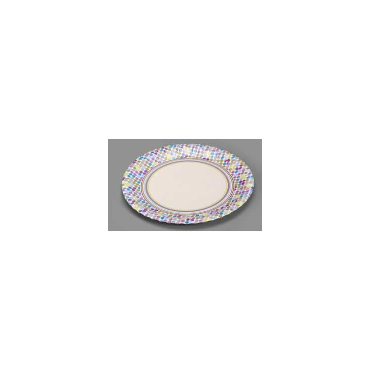 Paper Plate "Rayas y Topos" Design 18cm (12 Units) 