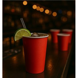 Cardboard Cup “Colores” Red 600ml Ø9,4cm (20 Units)