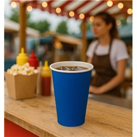 Cardboard Cup “Colores” Blue 600ml Ø9,4cm
 (20 Units)
