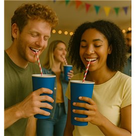 Cardboard Cup “Colores” Blue 600ml Ø9,4cm
 (20 Units)