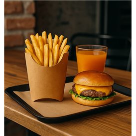 Paper French Fries Scoop Container Kraft Large size 8,2x3,3x14,9cm (400 Units)