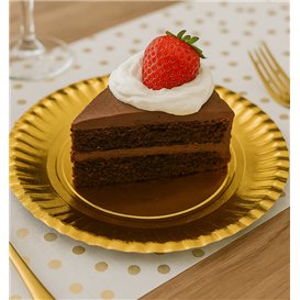 Paper Plate Round Shape Gold 21cm (1.000 Units)