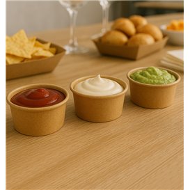 Kraft Cardboard Sauce Cup 50ml Ø6,3cm (1.000 Units)