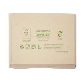 Bamboo Paper Food Box Kraft with Window 11,5x9x6,5cm 700ml (200 Units)