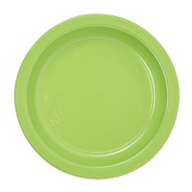 PS Reusable Plastic Plate Flat Lime Green Ø220mm (25 Units)