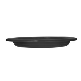 PS Reusable Plastic Plate Flat Black Ø220mm (25 Units)