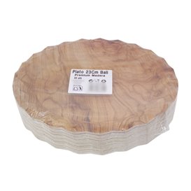 Paper Plate with Wood Print “Bali” Ø23cm 345g/m² (450 Units)