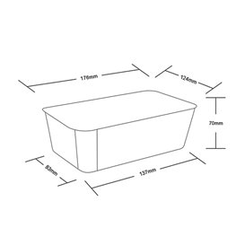 Rectangular Container in PP Transparent 1.000ml 17,4x11,5x8cm (25 Units)