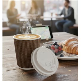 White PS SIP Lid for Cardboard Cup Ø8cm (1.000 Units)