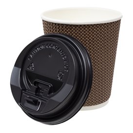 Plastic Lid with Hole PS Black Ø8,0cm (1000 Units)
