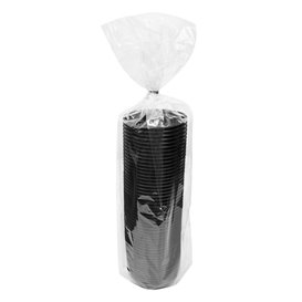 Plastic Lid with Hole PS Black Ø8,0cm (1000 Units)