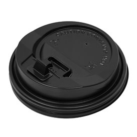 Black PS Lid SIP With Hole for Paper Cups Ø9cm (500 Units)