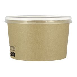 Paper Soup Bowl with Lid Kraft PP 16 Oz/473ml (25 Units) 