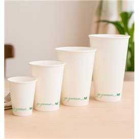 White "Go Green" Paper Cup 12Oz/360ml Ø9cm (1.000 Units)
