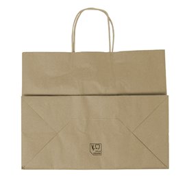 Paper Kraft Bag with Twisted Handles 80 g/m² 32+16x26cm (25 Units)