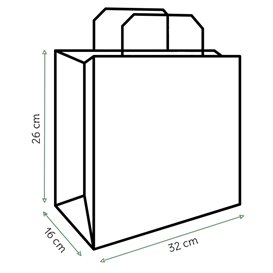 Paper Kraft Bag with Twisted Handles 80 g/m² 32+16x26cm (25 Units)
