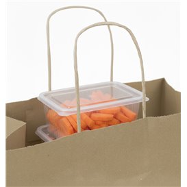 Paper Kraft Bag with Twisted Handles 80 g/m² 22+10x28cm (25 Units)