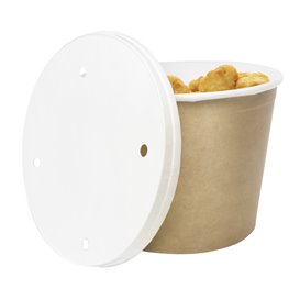 Paper Bucket Kraft with Lid 1750ml (25 Units)