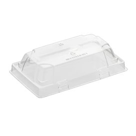 Black Plastic Lid for Sushi Container rPET 12x6,2cm (12 Units)