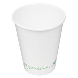 White "Go Green" Paper Cup 7Oz/210ml Ø7,0cm (50 Units)