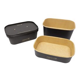 Black Rectangular Container 500 ml 17,3x12,1x4,3cm (50 Units)