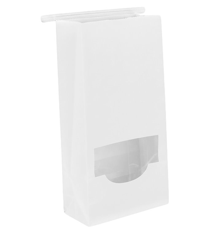 SOS Bag with Tin Tie and Window White 12+6,0x23,5cm (50 Units)