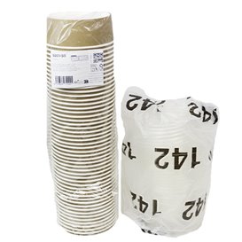Paper Soup Bowl with Lid Kraft PP 550ml Ø14cm (50 Units)