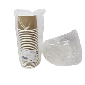 Paper Soup Bowl with Lid Kraft PP 473ml Ø11cm (500 Units)