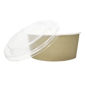 Paper Soup Bowl with Lid Kraft PP 750ml Ø15,0cm (300 Units)