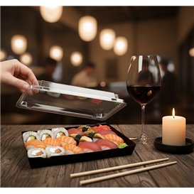 Lid for rPET Sushi Container 23,5x16cm (200 Units)