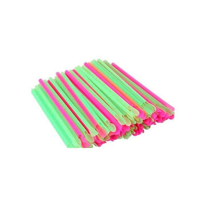 Plastic Straw Straight PS Spoon 4 colors Ø0,6cm 20cm (250 Units)