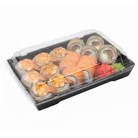 Plastic Lid for Sushi Container rPET 18,5x12,5cm (400 Units)