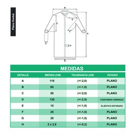 Industrial Lab Coat TST PP Velcro Blue XL 35gr (100 Units)