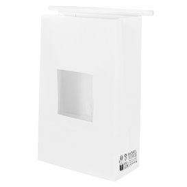 SOS Bag with Tin Tie and Window White 15+7x23cm (50 Uds)