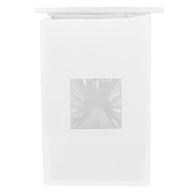SOS Bag with Tin Tie and Window White 15+7x23cm (50 Uds)