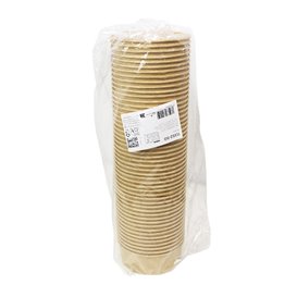 Paper Container Kraft-Kraft and RPET Lid 550ml Ø14cm (250 Units)