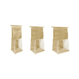 SOS Paper Bag and BOPP Display Window with Tin Tie 15+7x23cm (50 Uds)