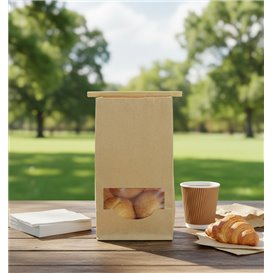 SOS Bag with Tin Tie and Window Kraft 12+6x23,5cm (1000 Uds)
