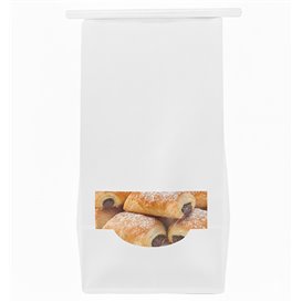 SOS Bag with Tin Tie and Window White 12+6x23,5cm (1000 Uds)
