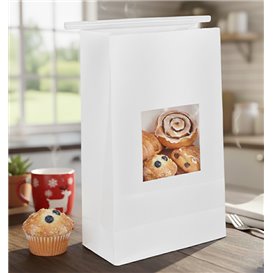 SOS Bag with Tin Tie and Window White 15+7x23cm (50 Uds)