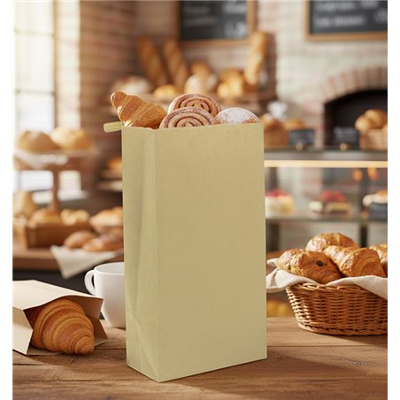 Kraft bag with closure for dry products 12+6x23.5 cm