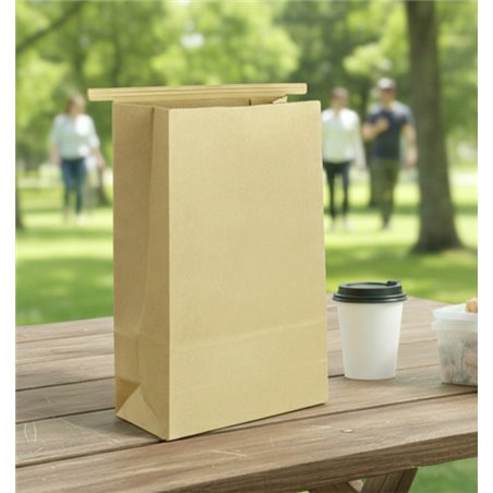 Kraft bag with closure for dry products 15+7x23 cm