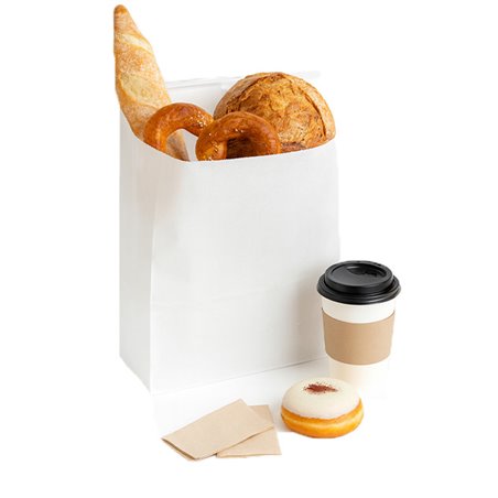 White bag with closure for dry products 15+7x23 cm