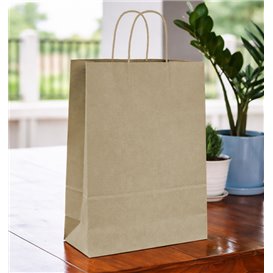Paper Bag with Handles Kraft 115g/m² 24+11x32cm (25 Units) 