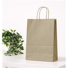 Paper Bag with Handles Kraft 115g/m² 24+11x32cm (25 Units) 