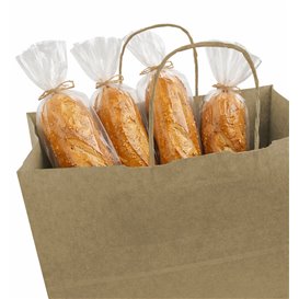 Paper Bag with Handles Kraft Brown 115g/m² 27+16x31cm (250 Units)