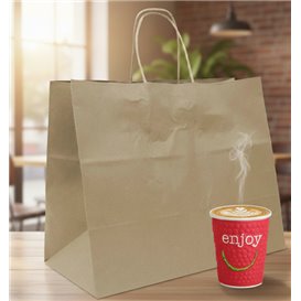 Paper Kraft Bag with Twisted Handles 80 g/m² 32+16x26cm (250 Units)