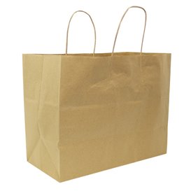 Paper Kraft Bag with Twisted Handles 80 g/m² 32+16x26cm (250 Units)